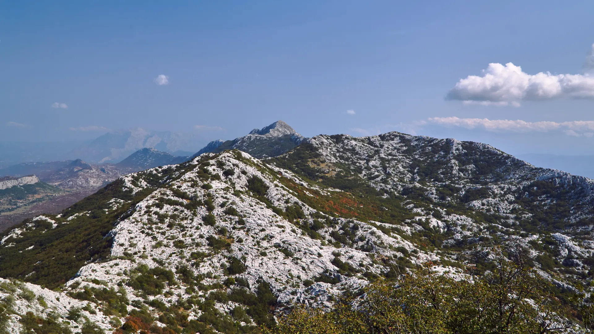 Day view from drone on the top of Mosor mountain hunting ground, one of Teron's options for hunting in Croatia